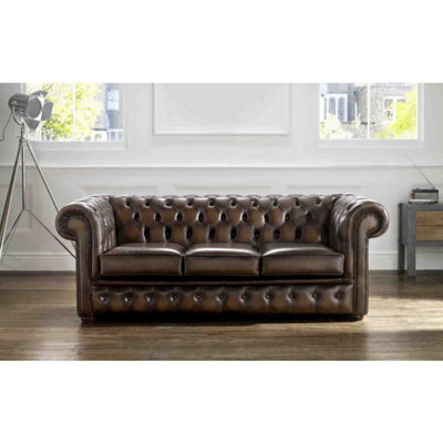 Chesterfield Classic 3 Seater Handmade Settee from B&Q