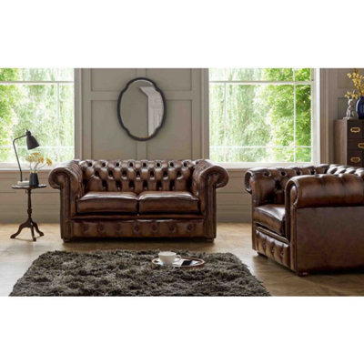 Chesterfield Classic 2 Seater Handmade Settee from B&Q