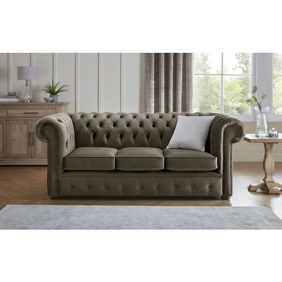 Chesterfield 3 Seater Fabric Malta Taupe 08 Sofa from B&Q