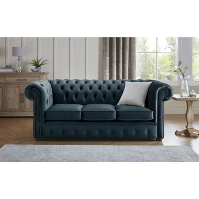 Chesterfield 3 Seater Fabric Malta Peacock 04 Sofa from B&Q