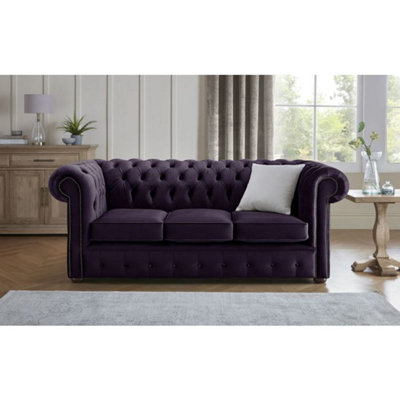 Chesterfield 3 Seater Fabric Malta Amethyst 03 Sofa from B&Q