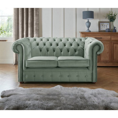 Chesterfield 2 Seater Fabric Malta Seaspray 11 Sofa from B&Q