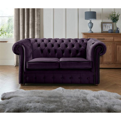 Chesterfield 2 Seater Fabric Malta Amethyst 03 Sofa from B&Q