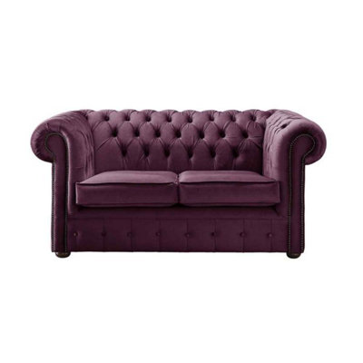 Chesterfield 2 Seater Fabric Malta 01 Purple Sofa from B&Q