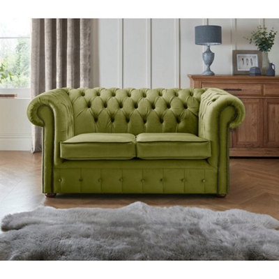 Chesterfield 2 Seater Fabric Malta Grass 12 Sofa from B&Q