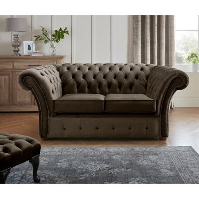 Chesterfield Beaumont 2 Seater Sofa Malta Mushroom 07 Real Fabric from B&Q