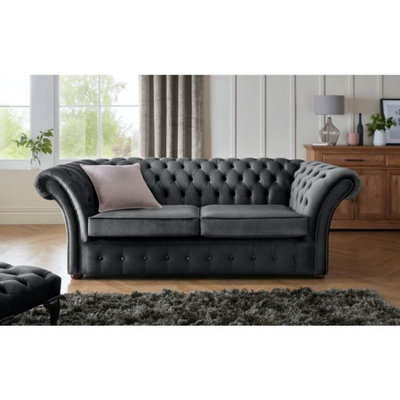 Chesterfield Beaumont 3 Seater Sofa Malta Slate 05 from B&Q