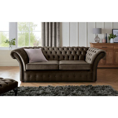 Chesterfield Beaumont 3 Seater Sofa Malta Mushroom 07 from B&Q
