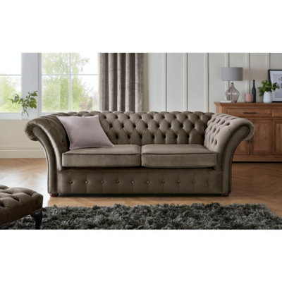 Chesterfield Beaumont 3 Seater Sofa Malta Taupe 08 from B&Q