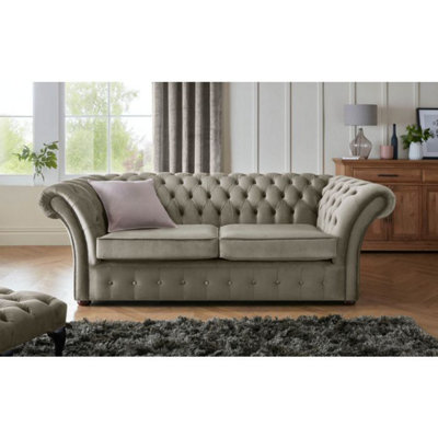 Chesterfield Beaumont 3 Seater Sofa Malta Putty 09 from B&Q