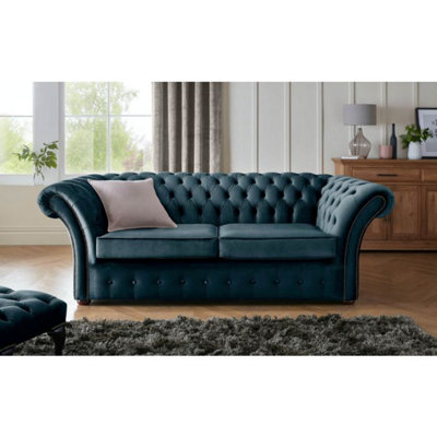 Chesterfield Beaumont 3 Seater Sofa Malta Peacock 04 from B&Q