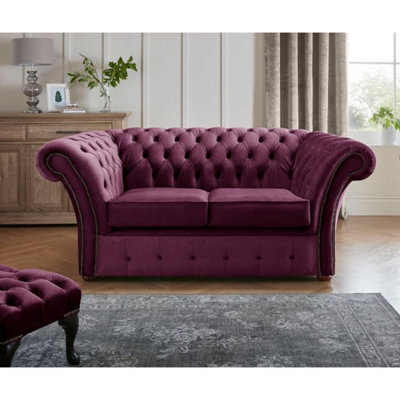 Chesterfield Beaumont 2 Seater Sofa Malta Boysenberry Purple 01 from B&Q