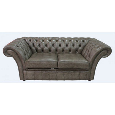 Chesterfield 2 Seater Bronx High Plains Leather Sofa Settee In Balmoral Style from B&Q