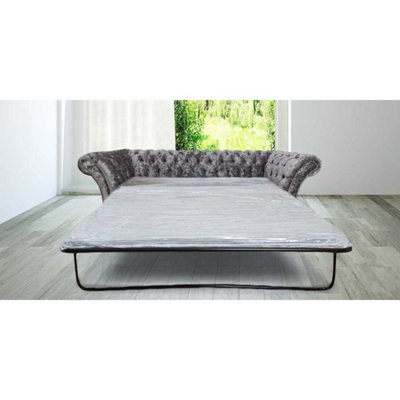 Chesterfield 3 Seater Senso Fossil Grey Fabric Sofabed In Balmoral Style from B&Q