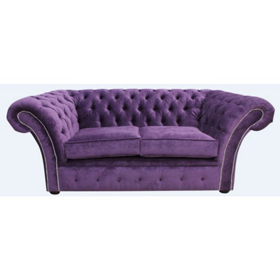 Chesterfield 2 Seater Sofa Danza Amethyst Purple Fabric In Balmoral Style from B&Q