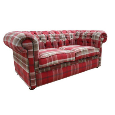Chesterfield Tartan 2 Seater Sofa Balmoral Red Fabric In Classic Style from B&Q