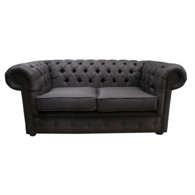Chesterfield 2 Seater Sofa Settee Charles Linen Brown Fabric In Classic Style from B&Q