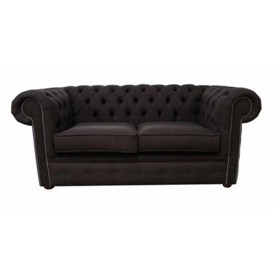 Chesterfield 2 Seater Sofa Settee Charles Linen Sandlewood Brown In Classic Style from B&Q