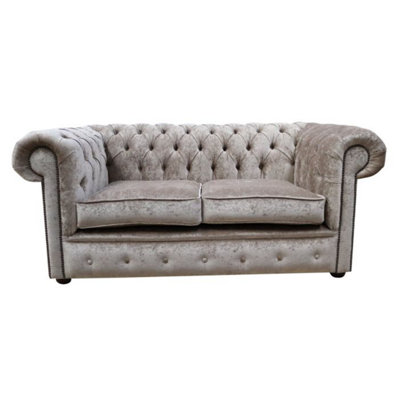 Chesterfield 2 Seater Sofa Settee Pastiche Mink Velvet In Classic Style from B&Q