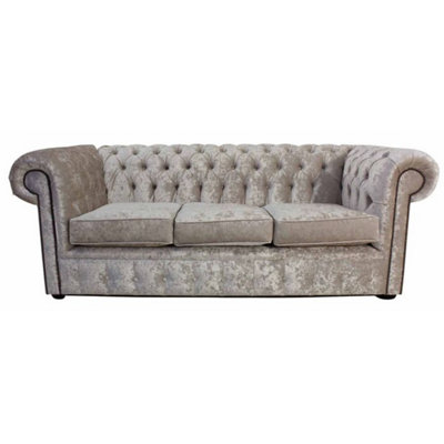 Chesterfield 3 Seater Sofa Senso Oyster Velvet Fabric In Classic Style from B&Q