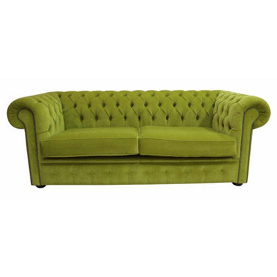 Chesterfield Handmade 3 Seater Sofa Settee Pimlico Zest Green In Classic Style from B&Q