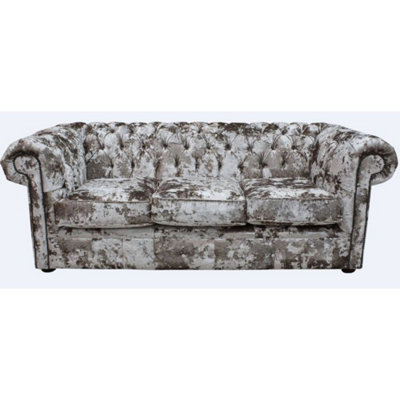 Chesterfield Handmade 3 Seater Sofa Settee Lustro Charm Velvet Fabric In Classic Style from B&Q
