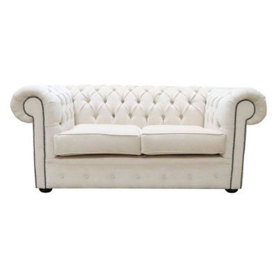 Chesterfield Handmade 2 Seater Sofa Settee Pimlico Cream Fabric In Classic Style from B&Q