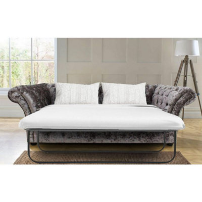 Chesterfield Handmade 3 Seater Sofa Bed Senso Fossil Velvet Fabric In Balmoral Style from B&Q