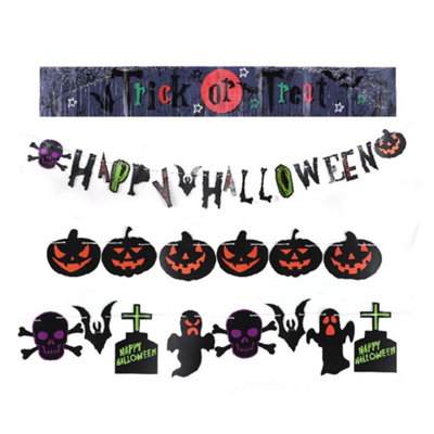  - Halloween Hanging Decor Spooky Banners 4Pack
