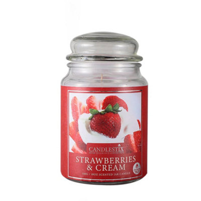  - 18Oz Scented Jar Candle Strawberries & Cream