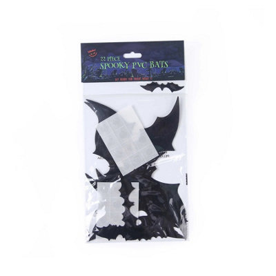 Halloween Decor Spooky Pvc Bat 22Pc from B&Q