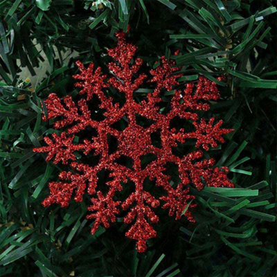 20-Piece Glitter Snowflake Christmas Hanging Decorations from B&Q
