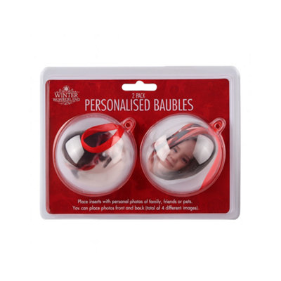  - 4Pack Diy Photo BaublesPersonalised Christmas Tree Ornaments