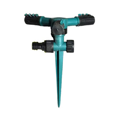 Garden Lawn Sprinkler With Ground Spike360 Degree Adjustable 3 Arms Watering Irrigation System from B&Q