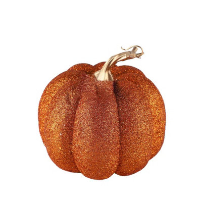 Halloween Decor Glitter Pumpkin Decoration 15Cm from B&Q
