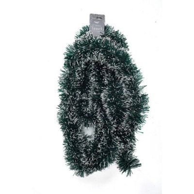 Pine Green Christmas Tinsel Garland 2.7M  2Pk from B&Q