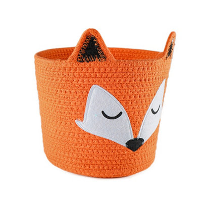Foldable Animal Cotton Storage Basket For Toy & Nursery Organiser 25X20X18CmFox from B&Q