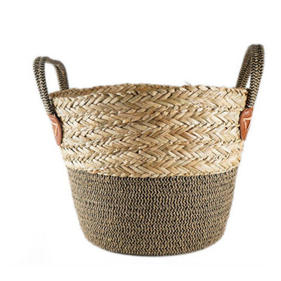 Large Natural Woven Storage Basket With Handles 36 X 30 X 25Cm from B&Q