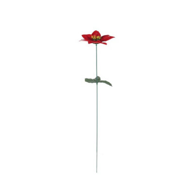 Christmas Glitter Poinsettia Stem 500mm from B&Q