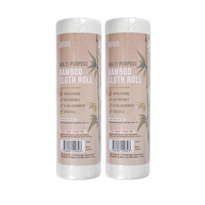 Multi-Purpose Bamboo Cloth Roll 30 Sheets 2Pack from B&Q