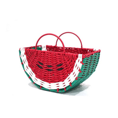 Mini Woven Picnic Basket With Handle (Watermelon Design) from B&Q
