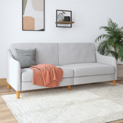 B&Q -  Home Jasper Coil 3-Seater Sofa Bed In Light Grey Fabric