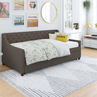 B&Q -  Dorel Home Ng Her Majesty Daybed Fabric GreySingle
