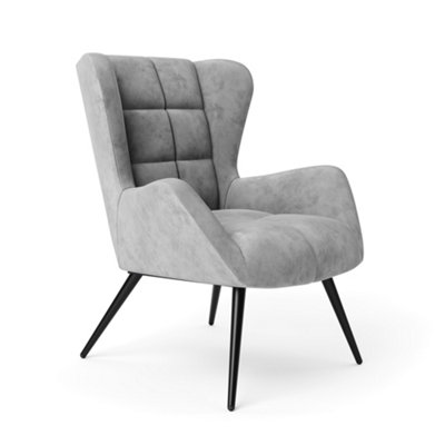 Alphason Dalton Accent Chair In Velvet Grey from B&Q