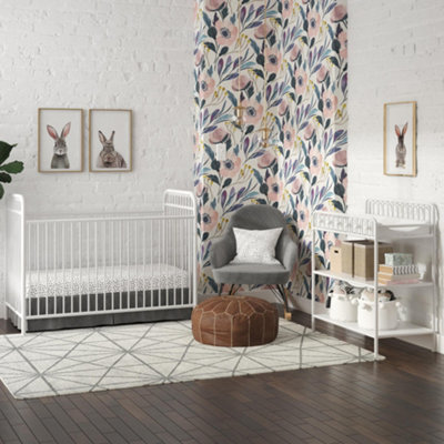 Dorel Ivy Convertible Cotbed Metal White