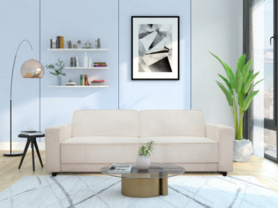Dorel Allie 3 Seater Sofabed In Corduroy Cream from B&Q