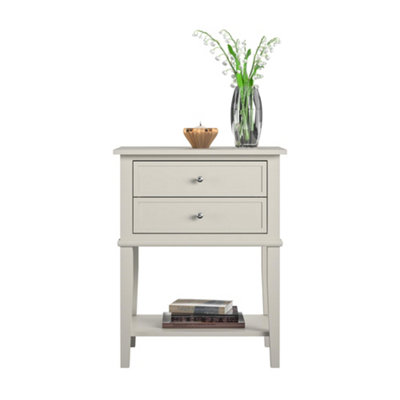 B&Q -  Home Franklin Accent Table With 2 Drawers Taupe