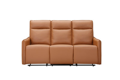 Dorel Lugo  3 Seater Sofa With 2 Manual Recliner In Cognac Pu from B&Q