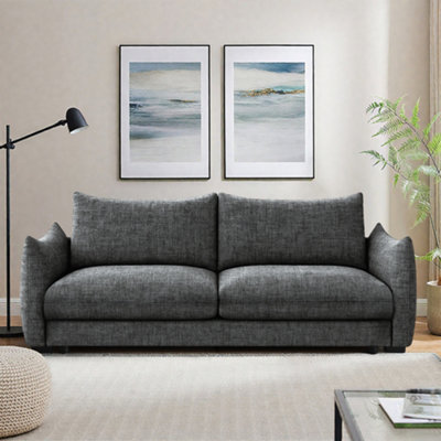 B&Q Grey Charlotte Seater Sofa Bed With Fabric Cover In Size 3 B&Q