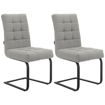 Dorel Home Dining Chair Set Of 2 In Fabric Light Grey from B&Q